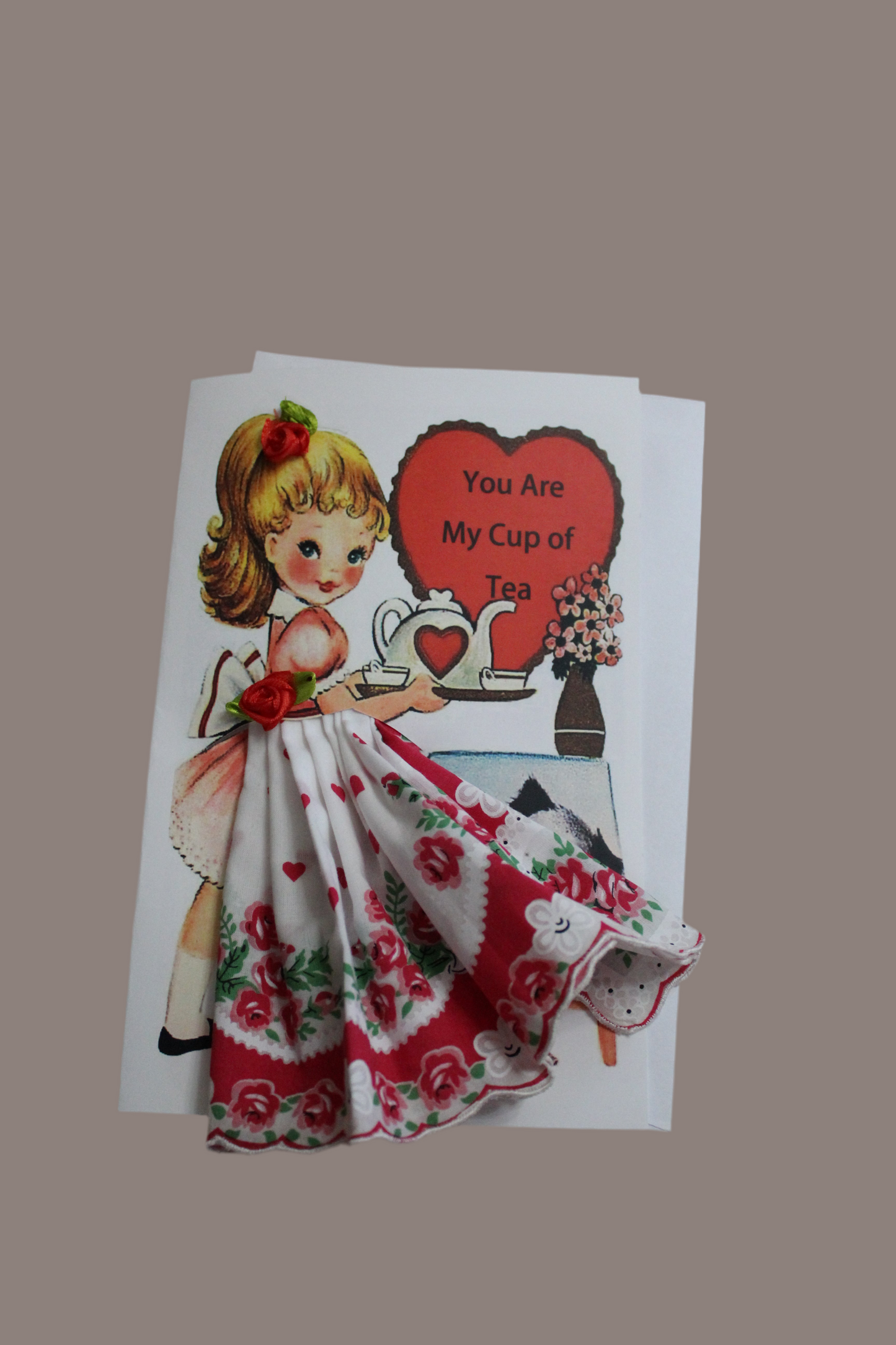 You Are My Cup of Tea Keepsake Hankie Card