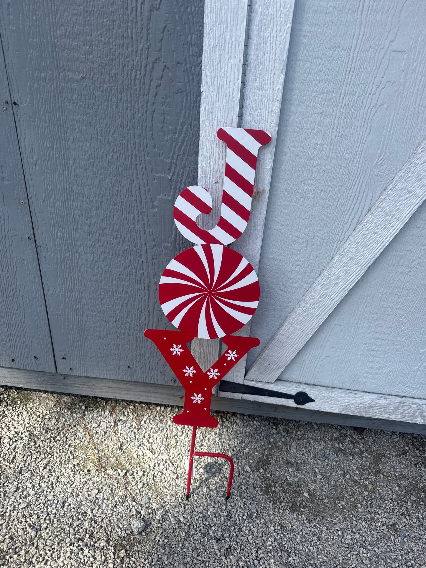 Metal Christmas Joy Candy Cane