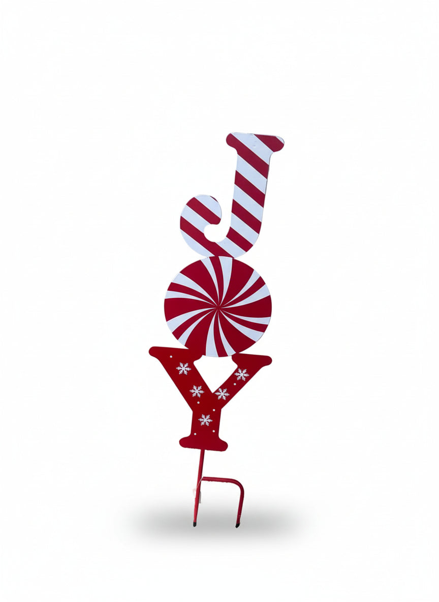 Metal Christmas Joy Candy Cane