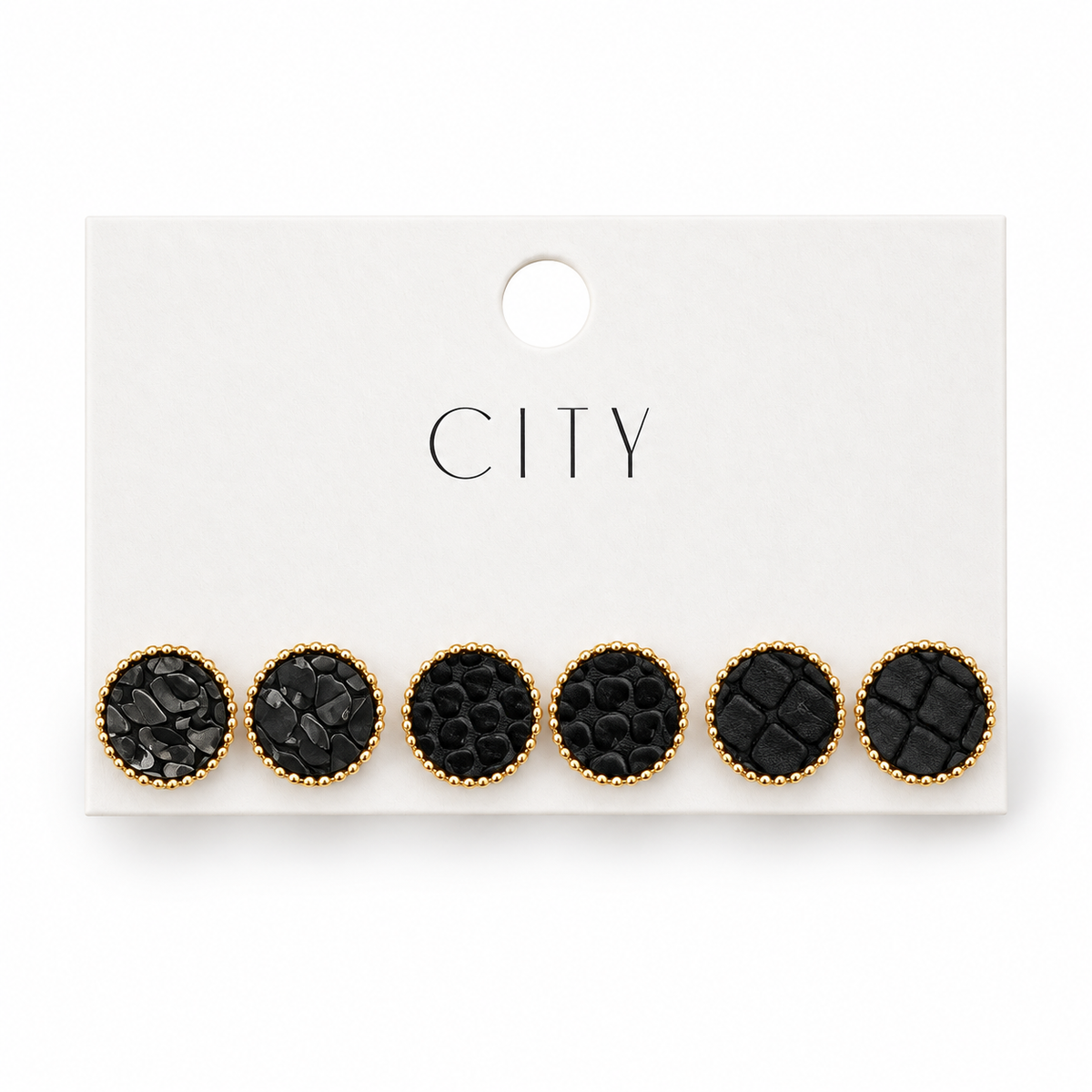 Snake Skin Black Studs