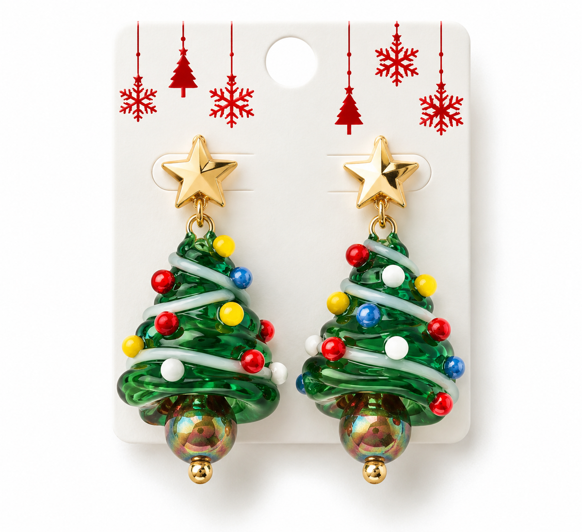 Oh Christmas Tree Colorful Charm Earrings 🎄✨
