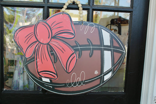 Football Bow Red & Black