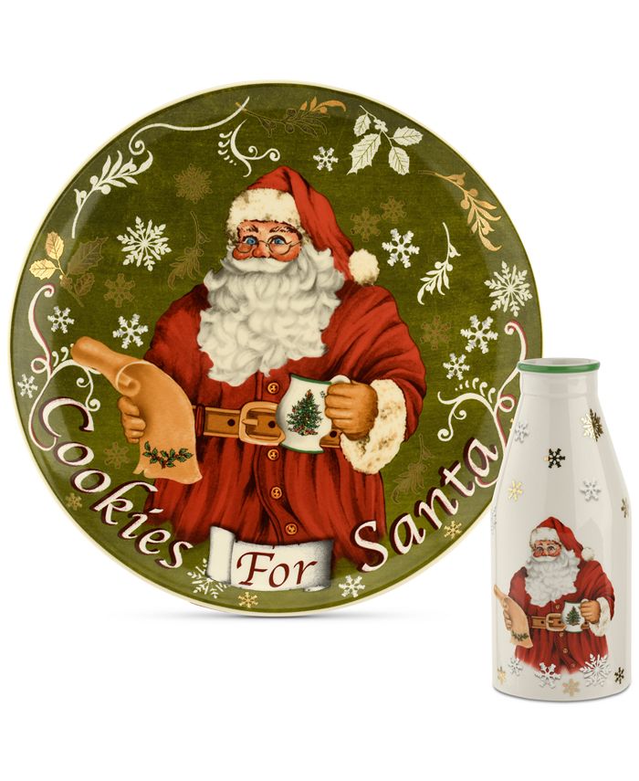Christmas Tree Cookies for Santa Plate & Bottle