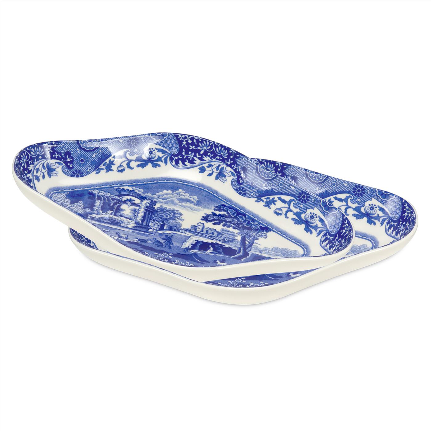 Blue Italian Pickle Dish set of 2