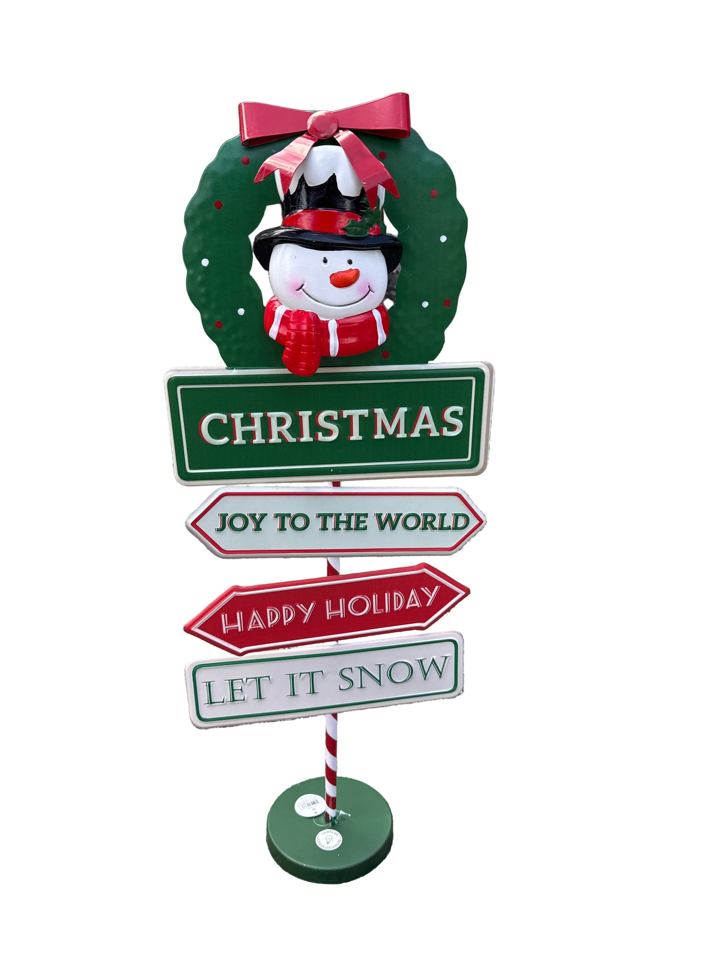 Christmas Sign with Snowman Head