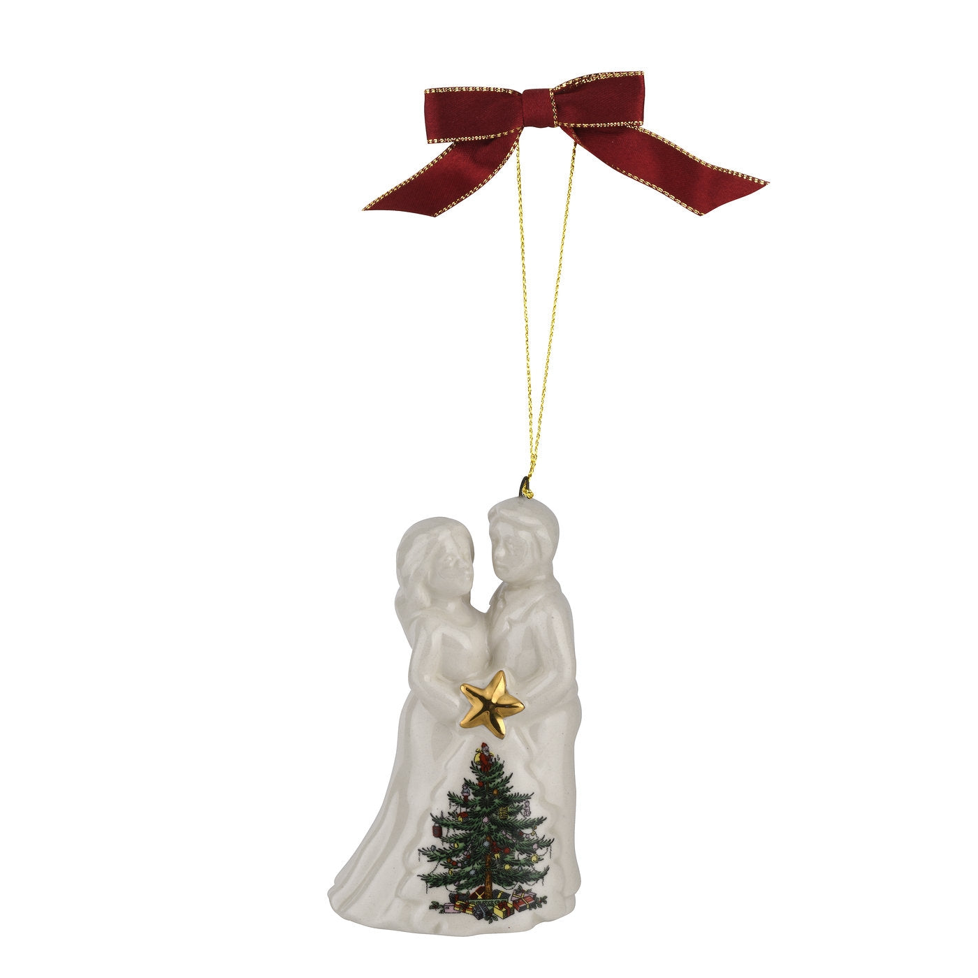 Christmas Tree Spode Bride & Groom Ornament