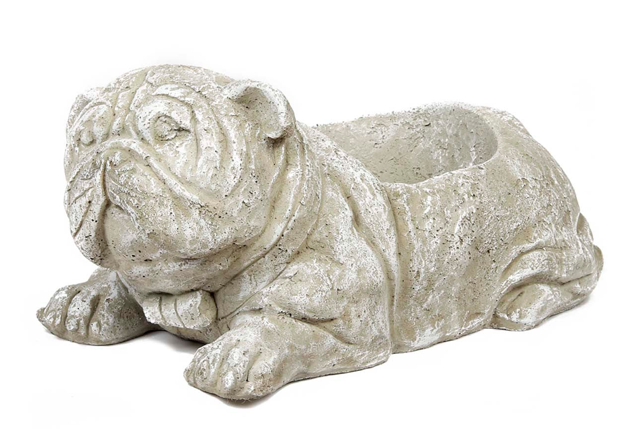 ๐พ Athens Stone Casting Bulldog Planter