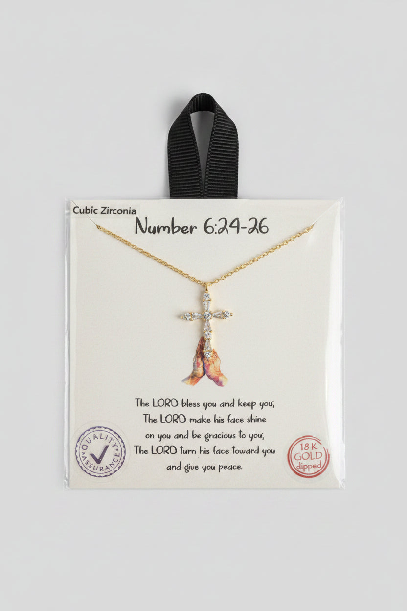 "Number 6:24-26" Cross Necklace