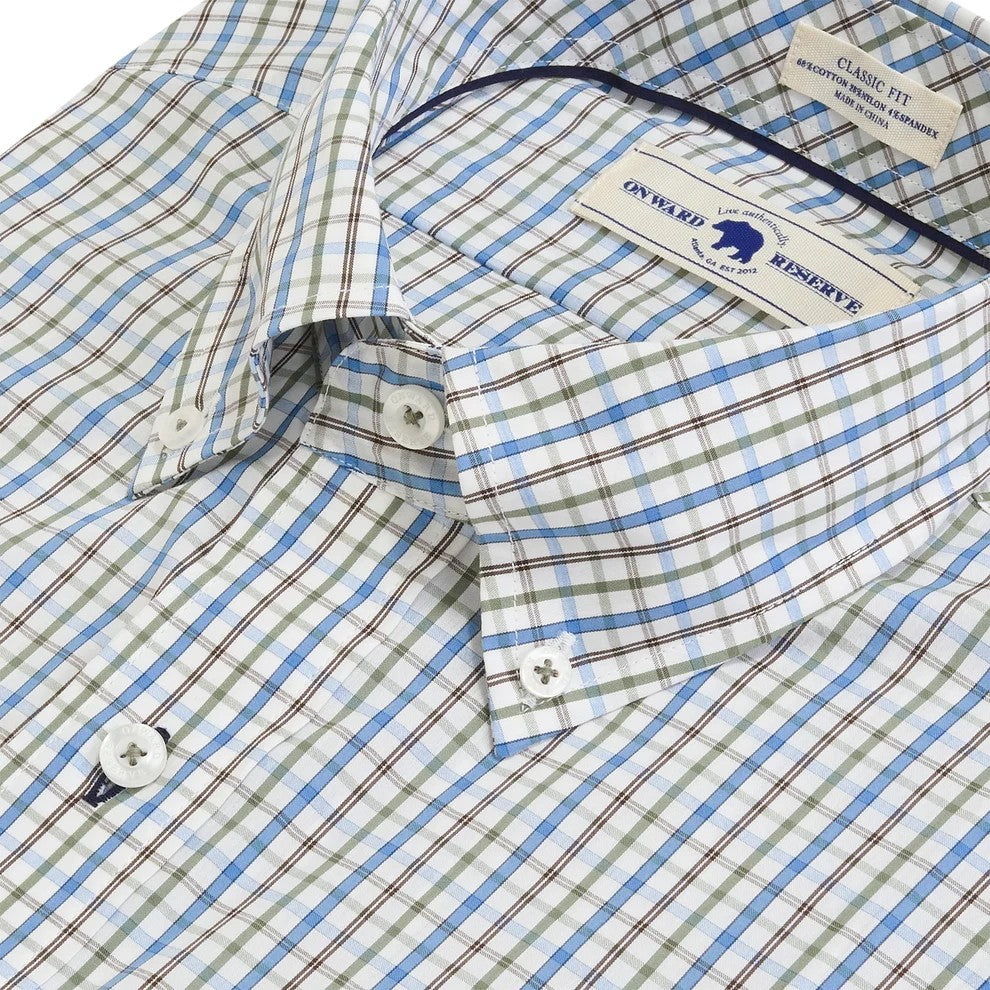 Onward Reserve Rutledge Classic Fit Quad Shirt - Chocolate
