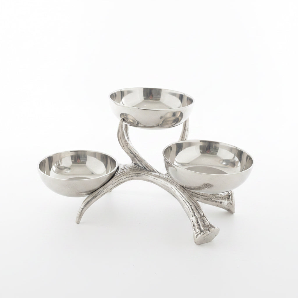 Arthur Court Antler 3-Tiered Bowl
