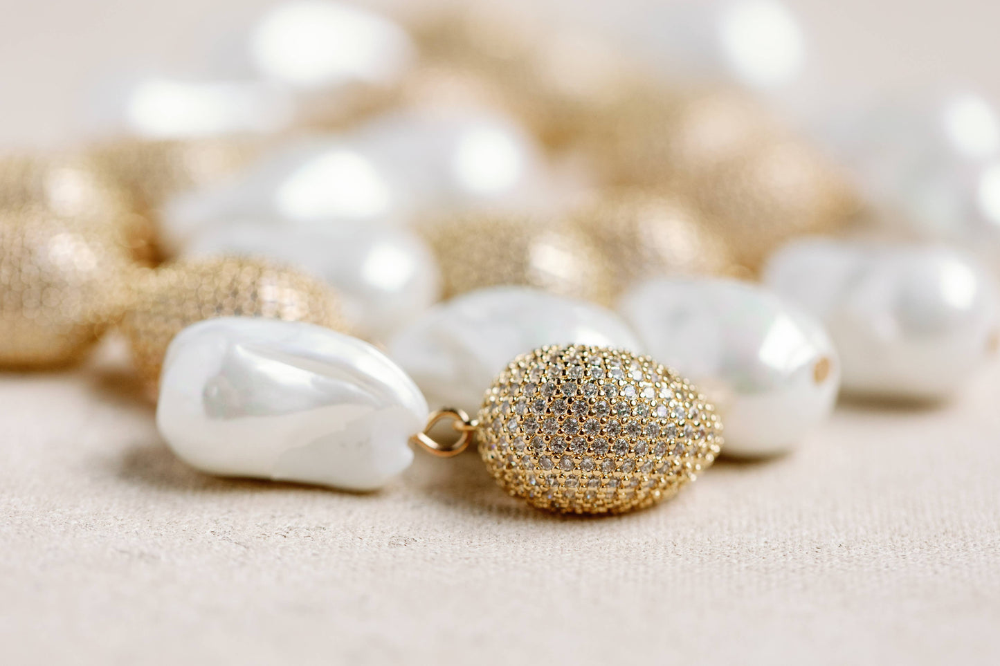 Sparkling Vintage Chunky Gold & Pearl Drop Holiday Earrings