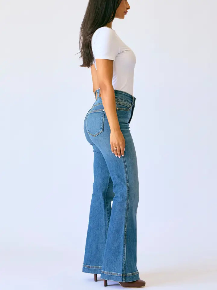 Judy Blue Flare Tummy Control Double Button WB
