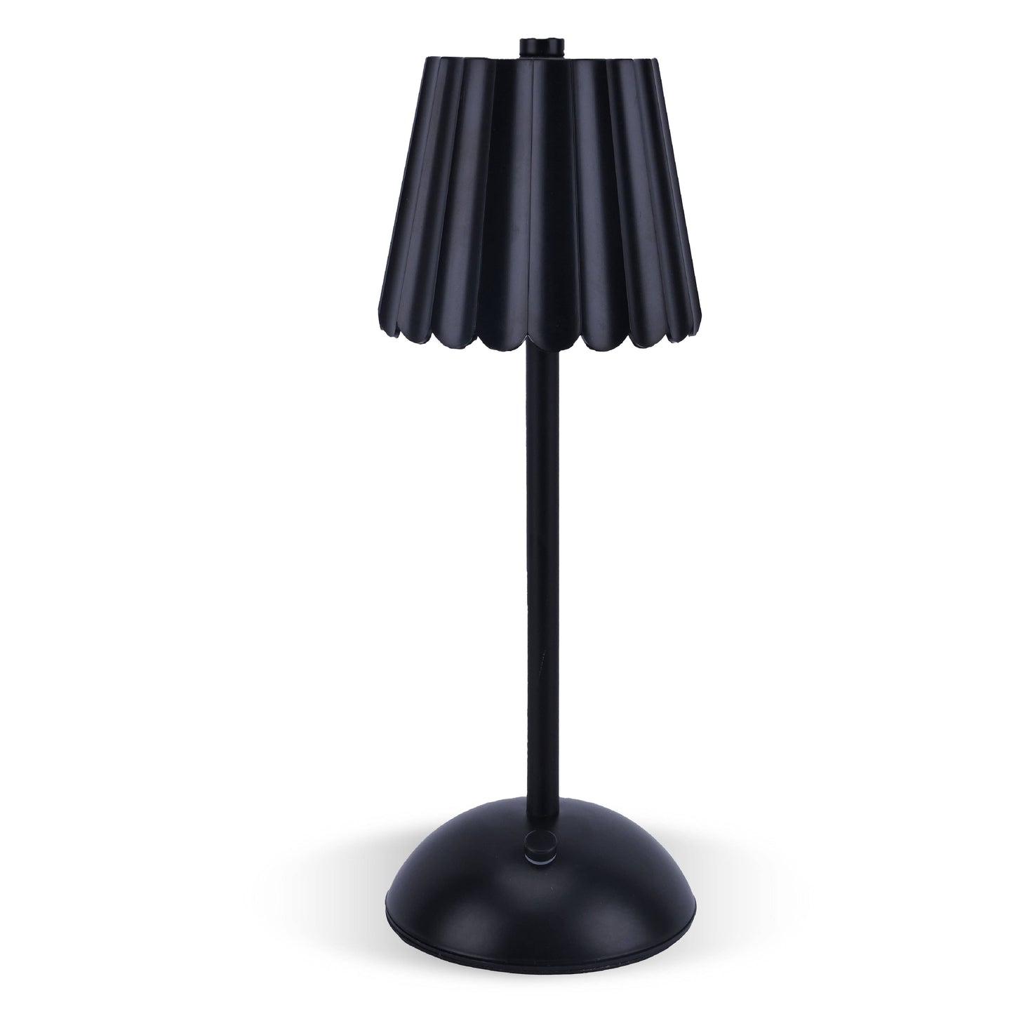 Rechargeable Scalloped Plastic Table Lamp in Black
