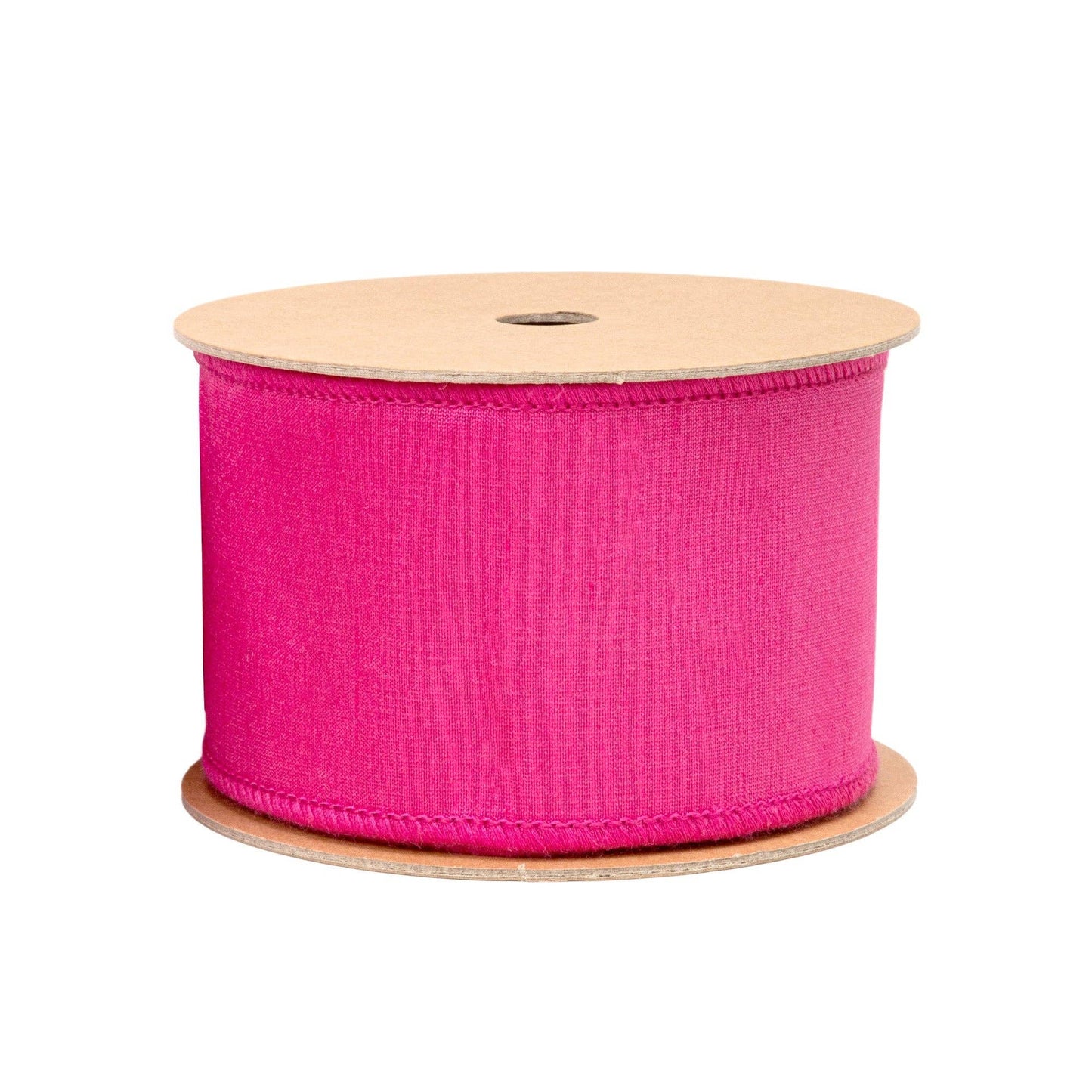 2 1/2" Wired Dupioni Ribbon | Hot Pink w/ Metallic Fused Backing | 10 Yard Roll