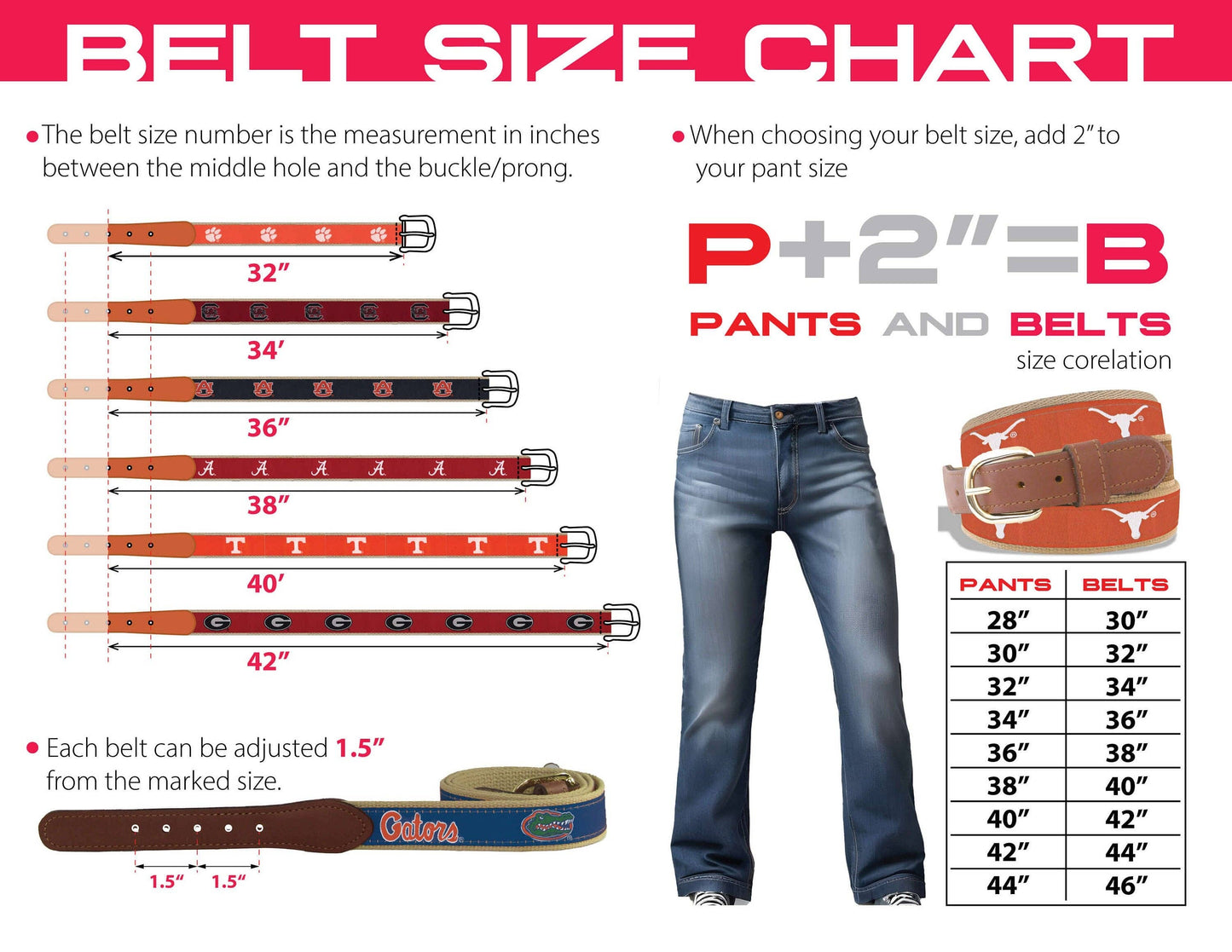 Georgia Bulldogs Stadium Collection Woven Ribbon Belt.