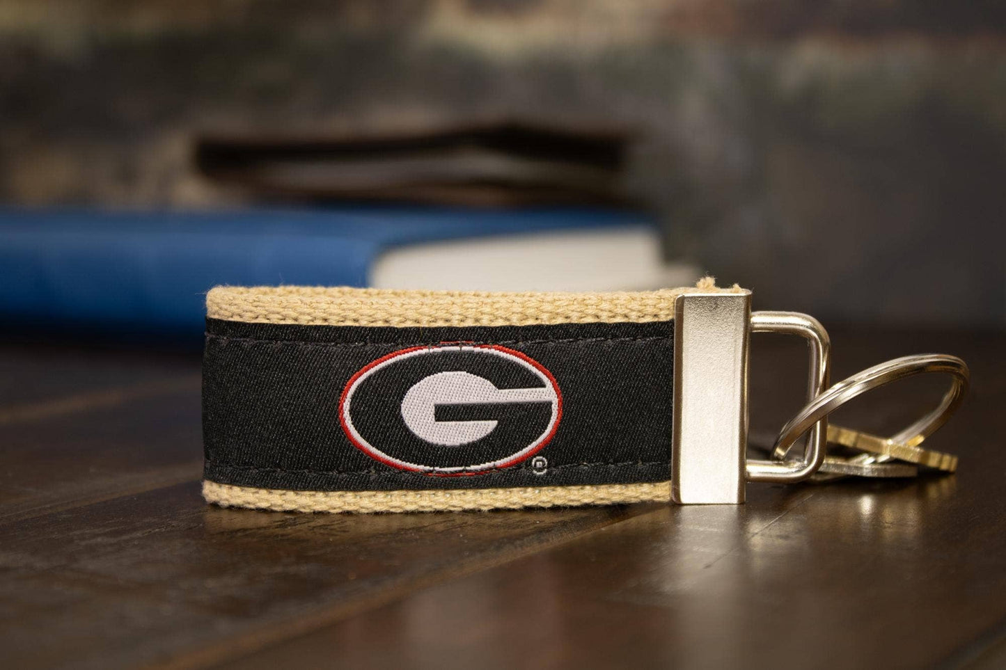Georgia Bulldogs Collegiate Woven Ribbon Key Chain.