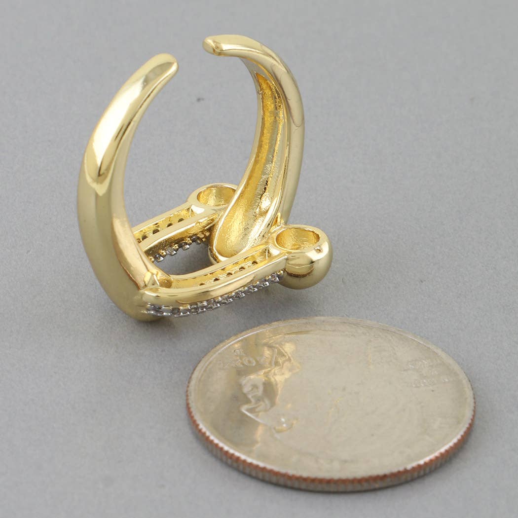 Bejeweled Horseshoe Toggle Ring