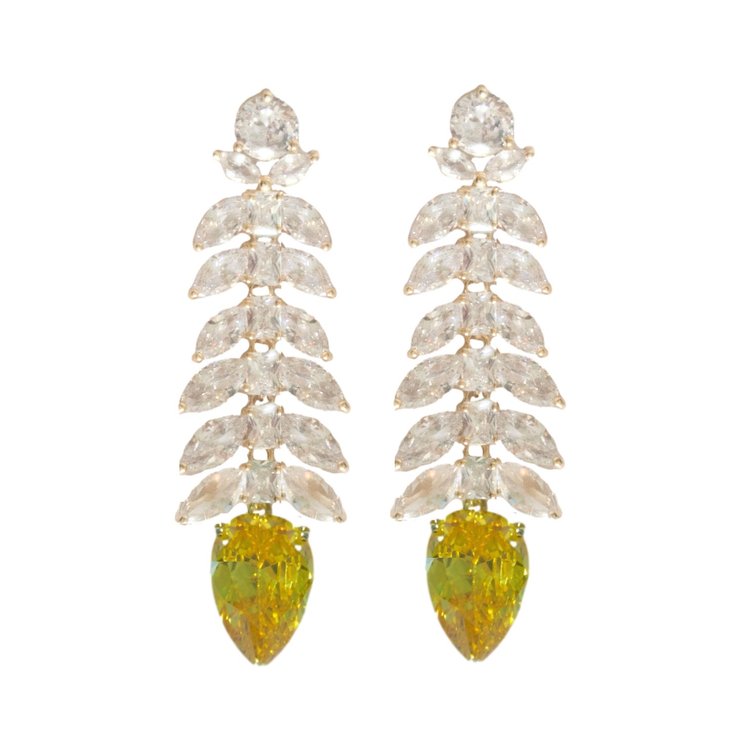Holiday Crystal & Canary Teardrop Statement Earrings | Women’s Boutique Jewelry