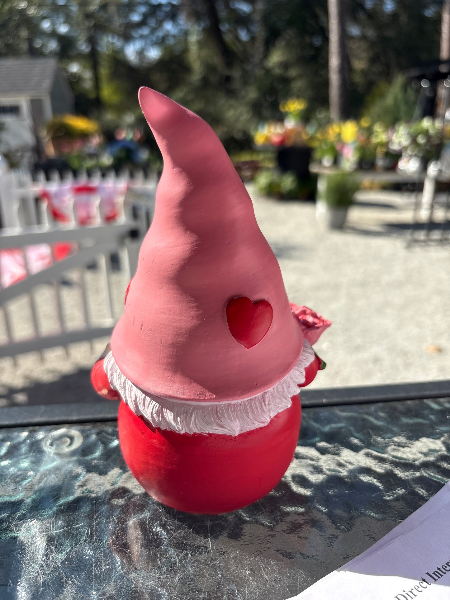 Poly Valentine Gnome with Roses – 7.5”