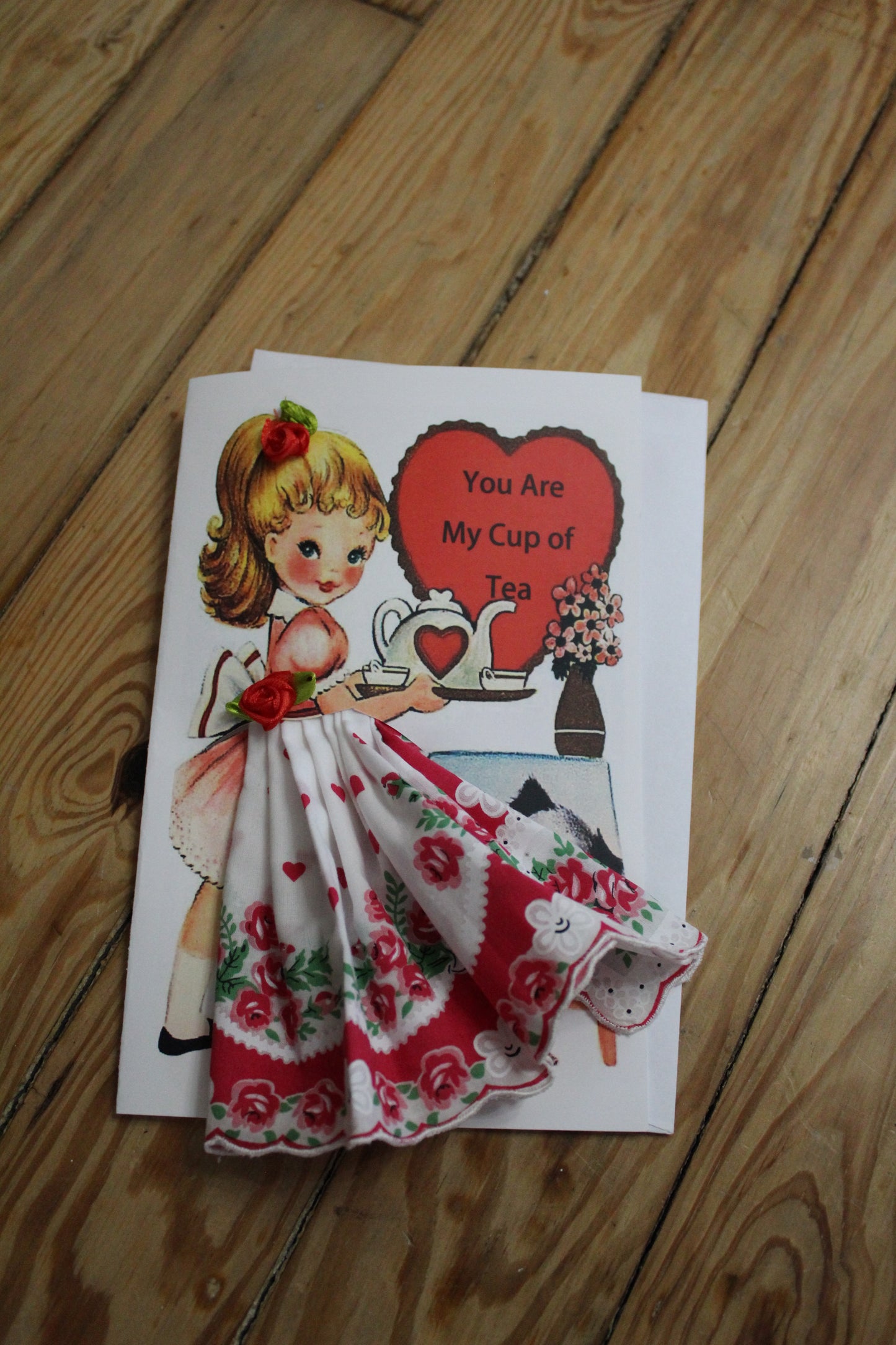 You Are My Cup of Tea Keepsake Hankie Card