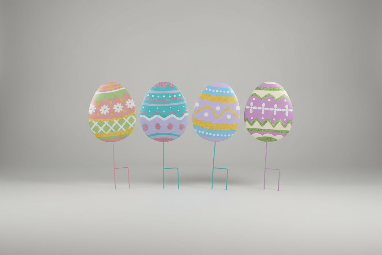 Assorted Metal Easter Egg Yard Art – Sold Individually