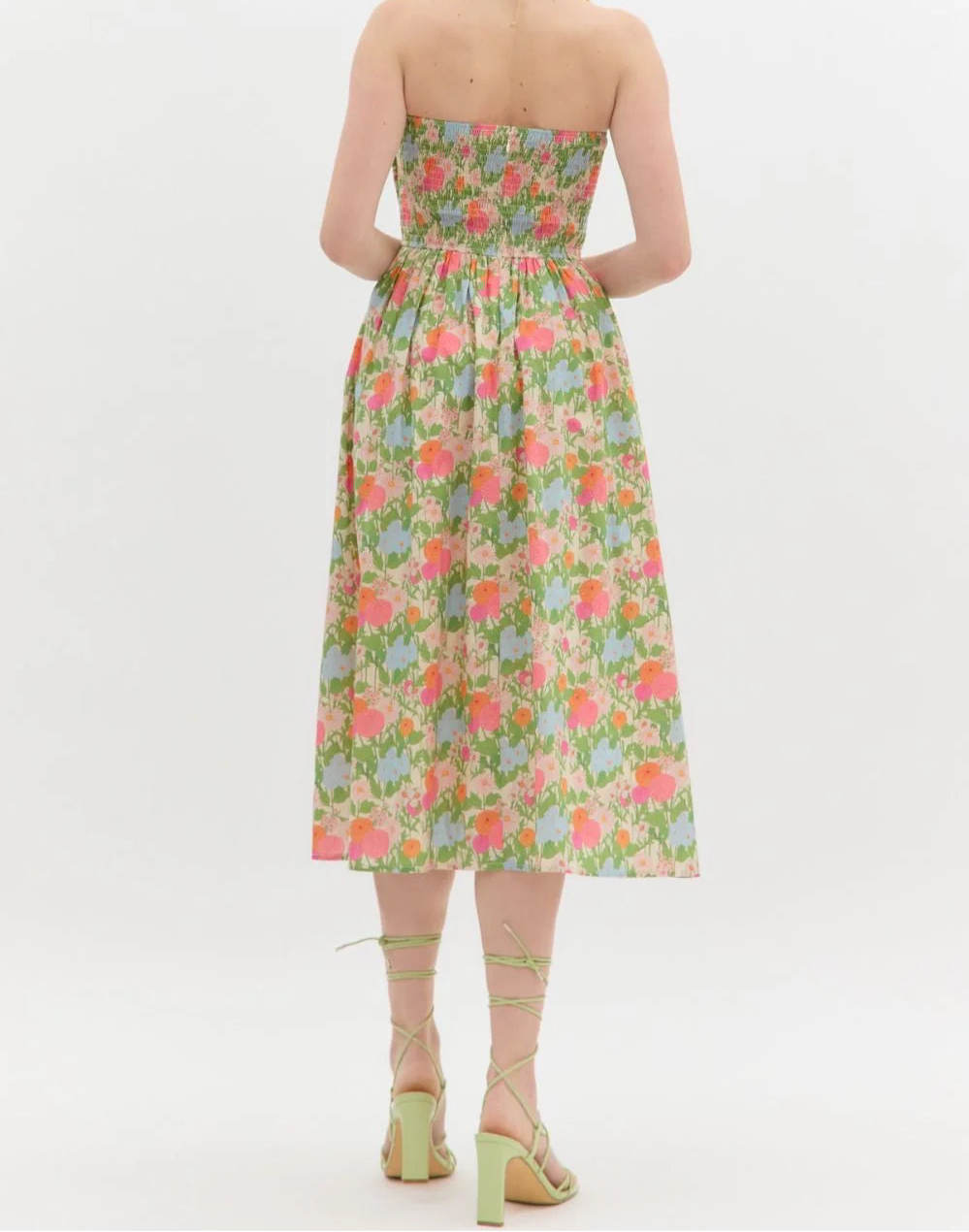 Marigold Strapless Midi Dress