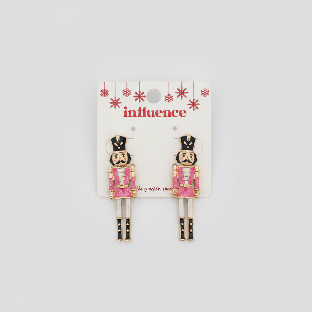 Christmas Nutcracker Enamel Earrings