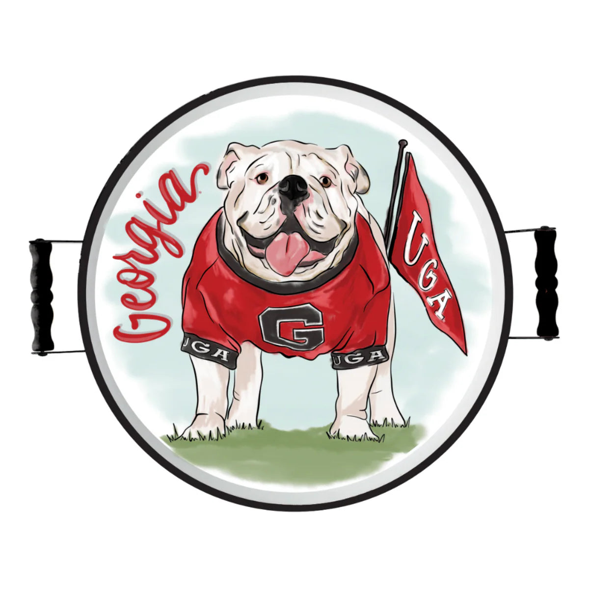 Georgia Mascot Enamel Tray
