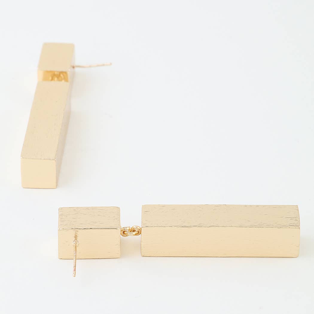 Hammered Bar Drop Earrings