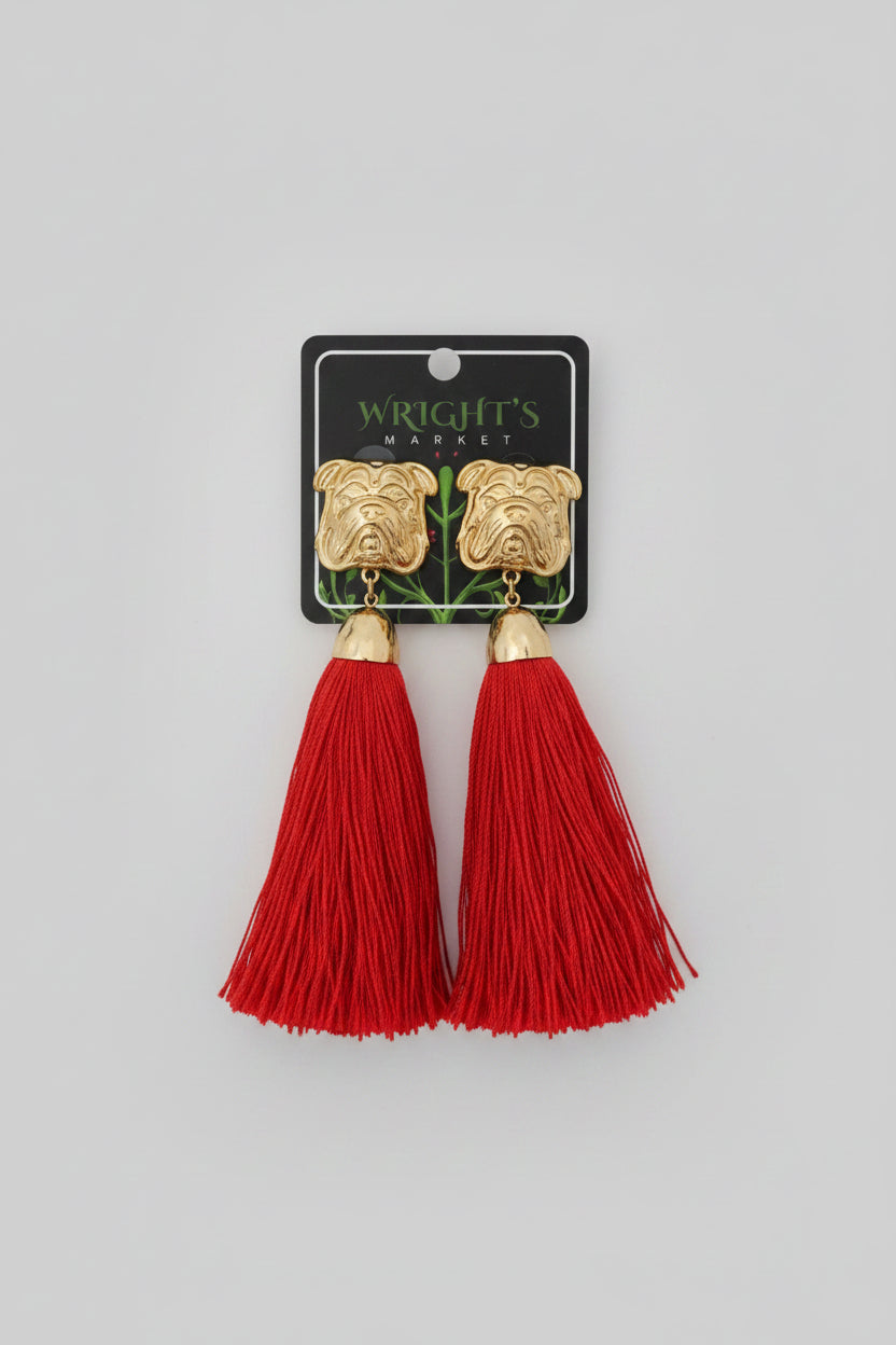 Bulldog Tassel Earrings