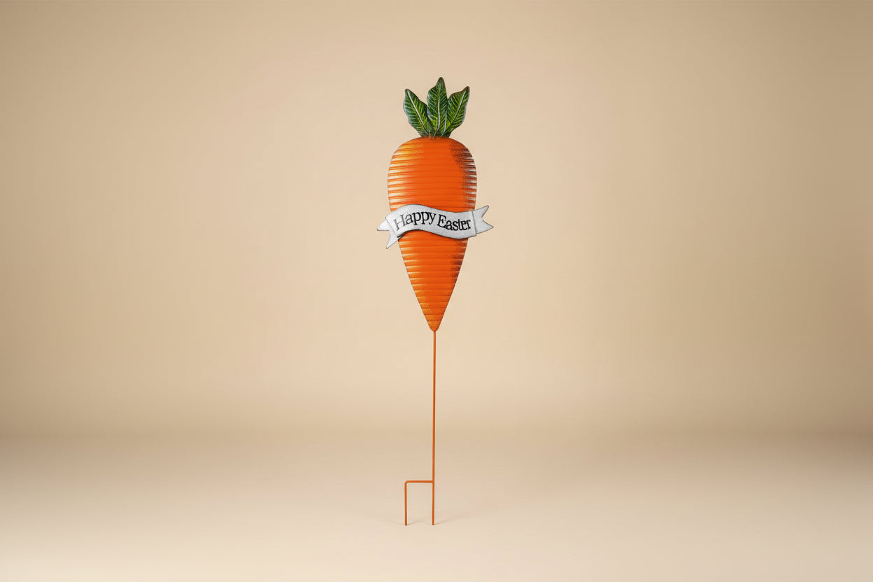 Metal Carrot “Happy Easter” Yard Art Sign