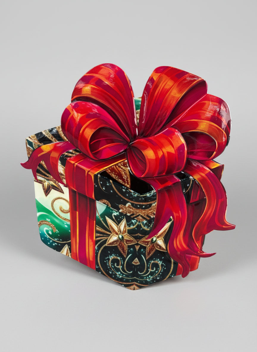 Metal Green & Red Christmas Gift