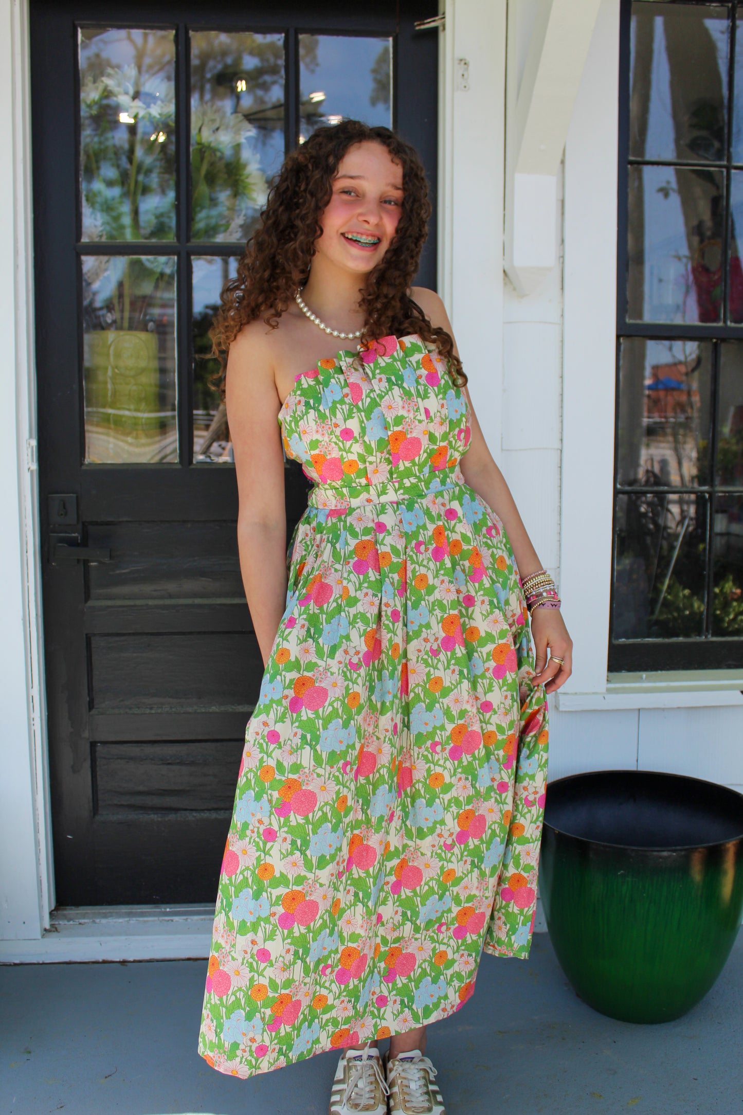 Marigold Strapless Midi Dress