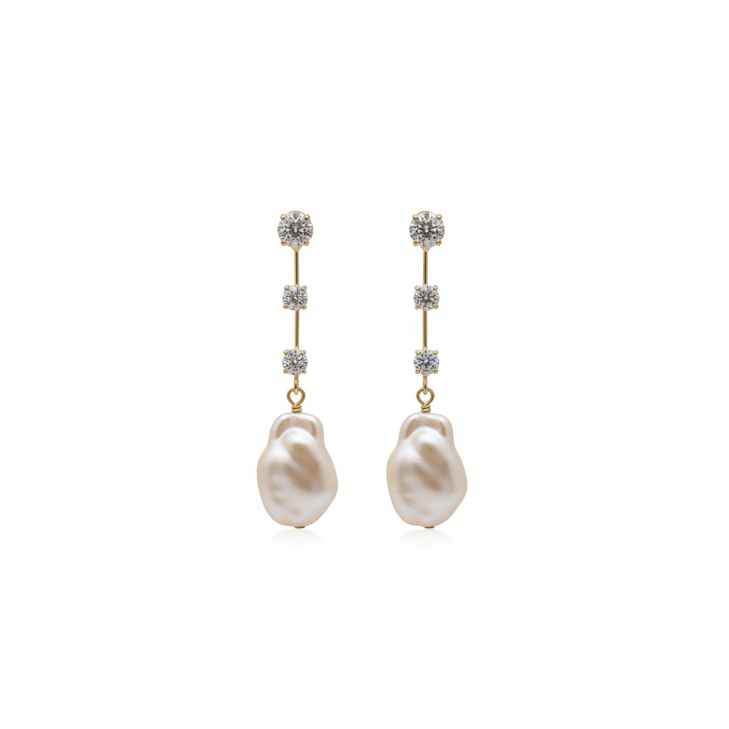 Pearl glow crystal drop earrings
