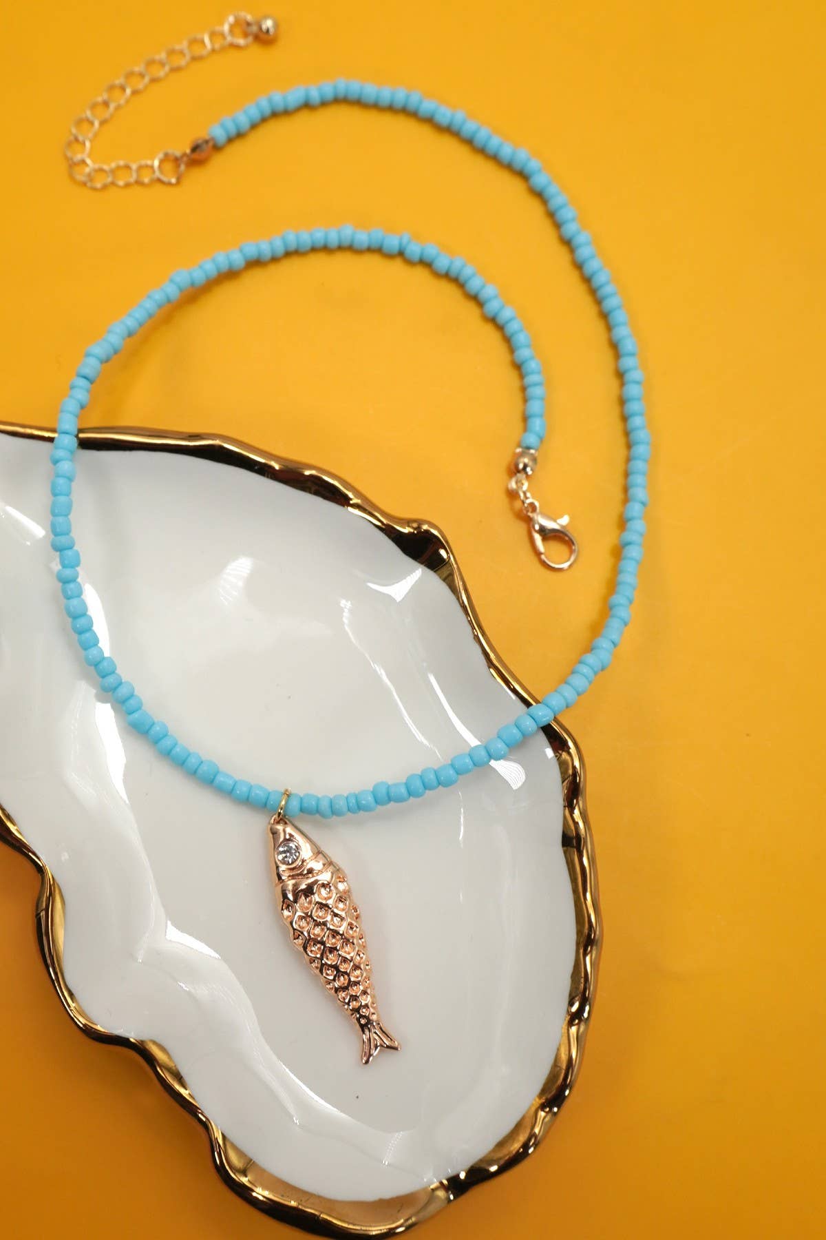 18K STAINLESS STEEL TARNISH FREE FISH NECKLACE