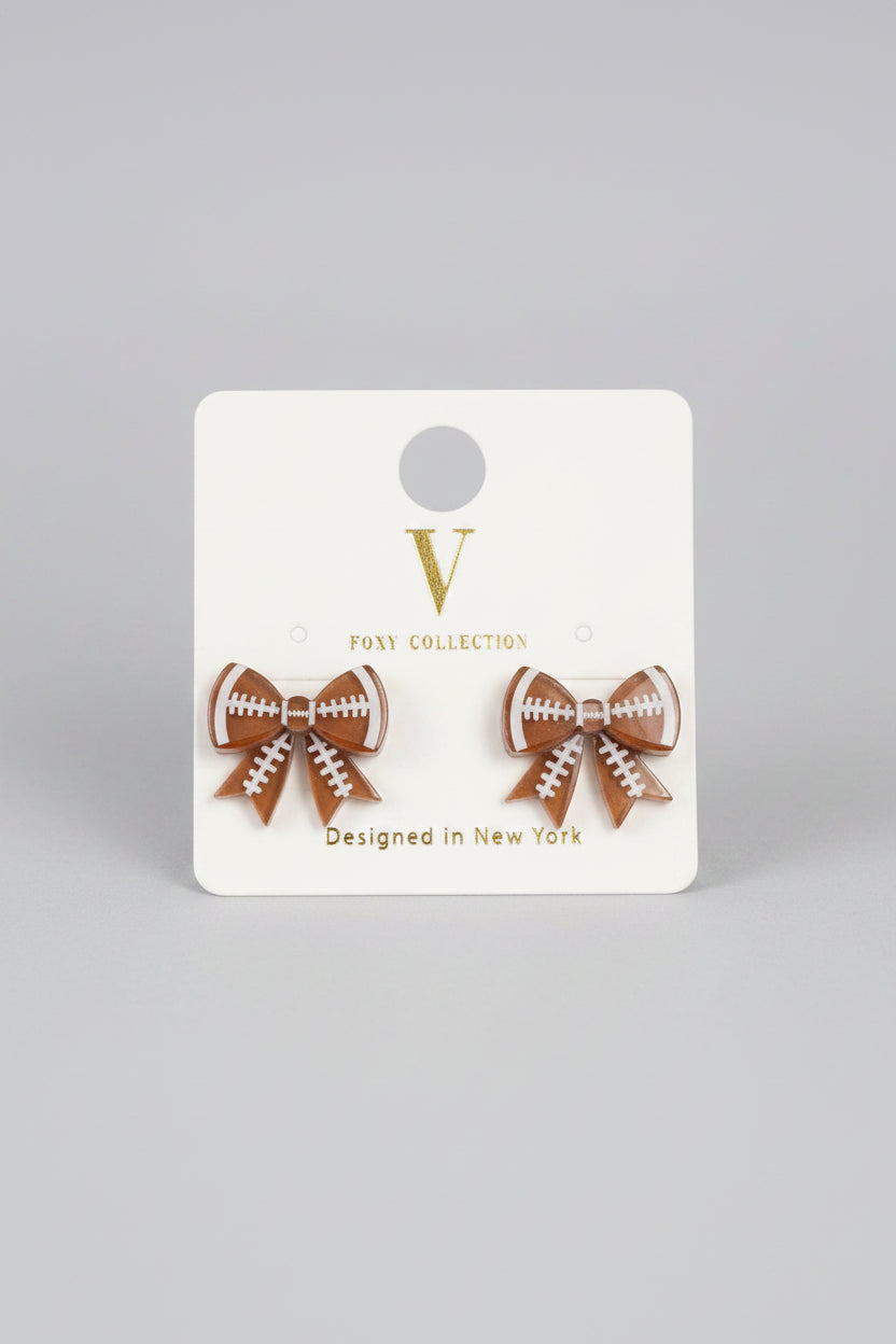 20mm Sports Theme Bow Earrings
