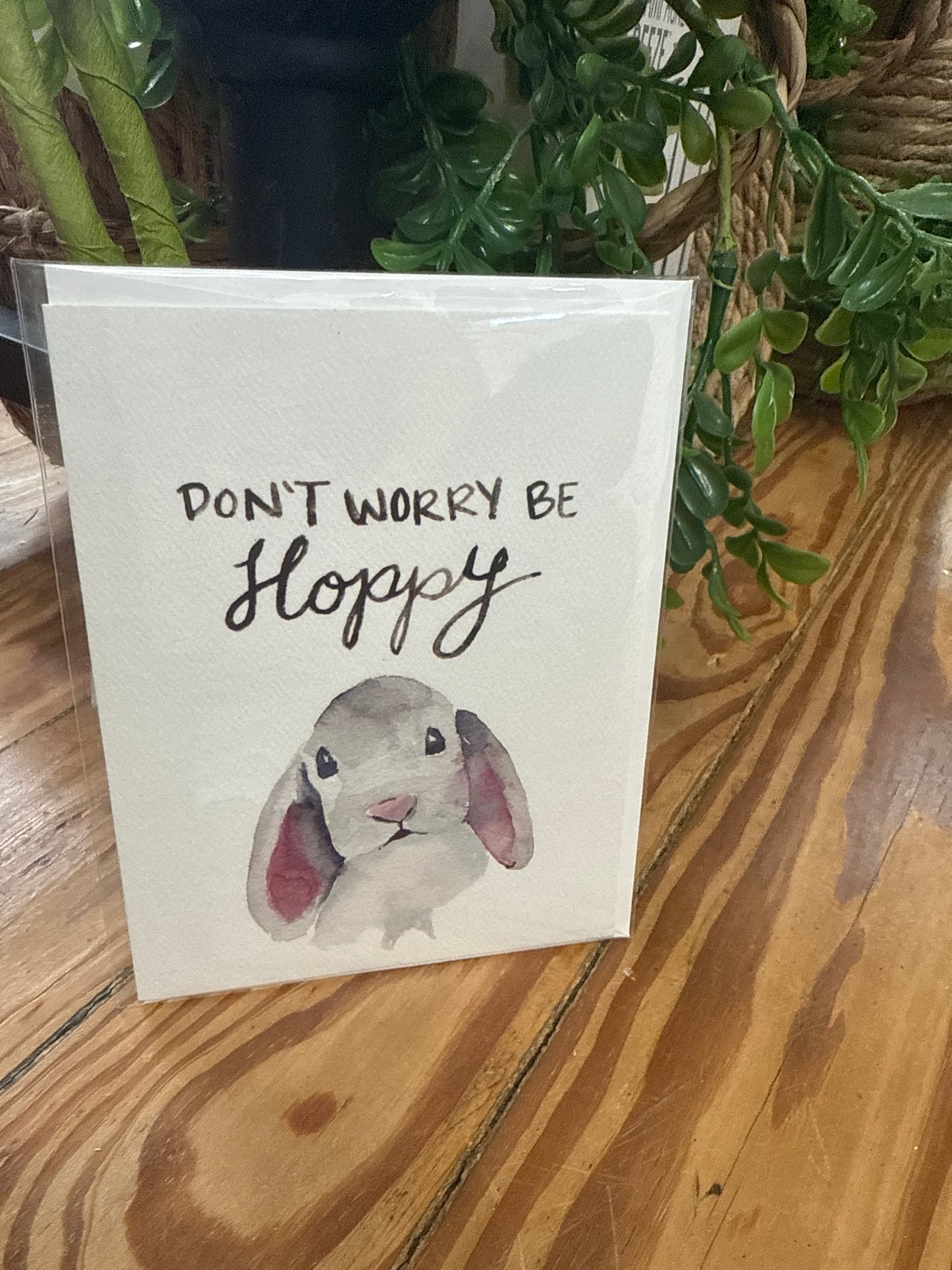 Be Hoppy Watercolor Easter Greeting Card