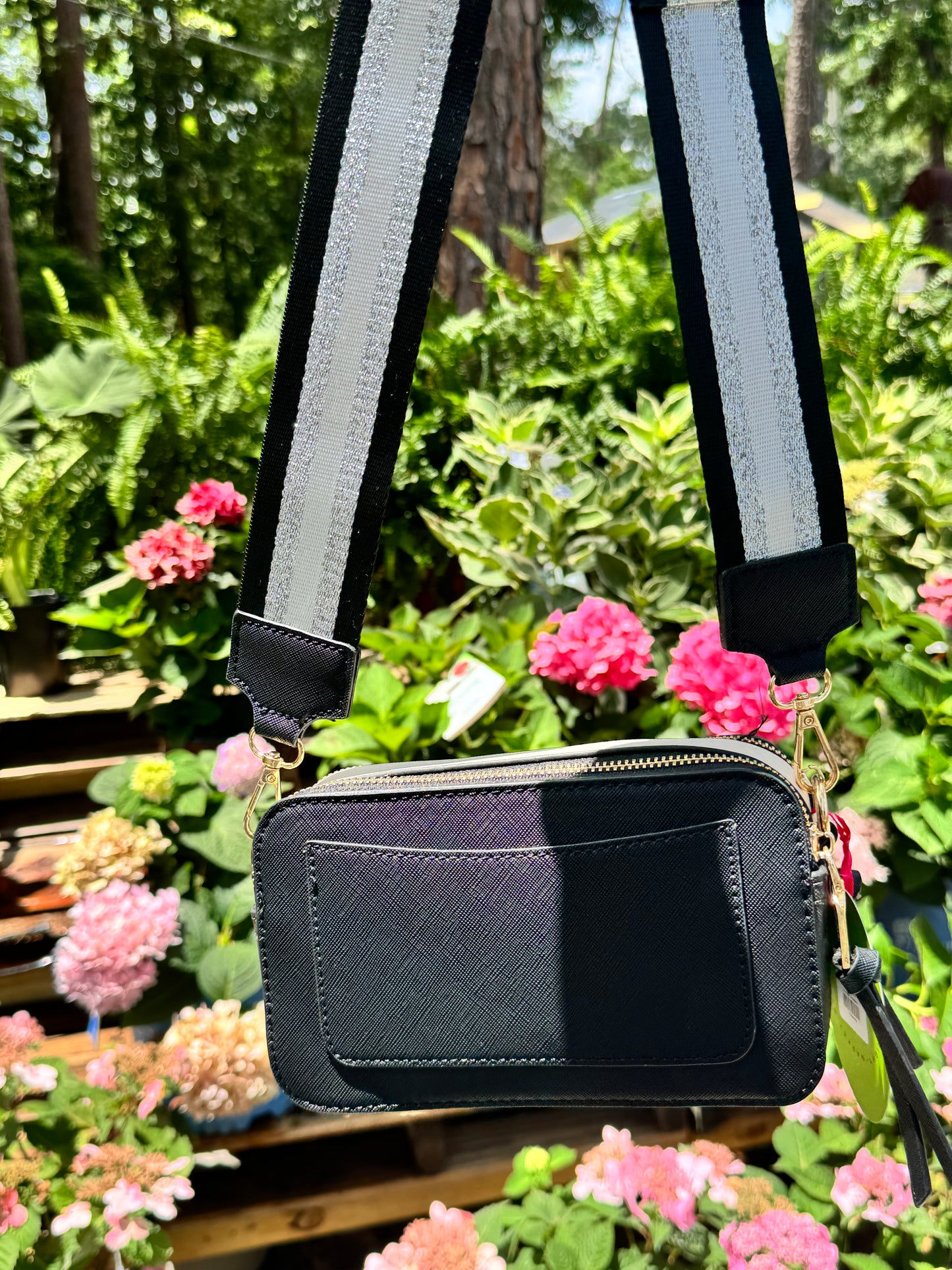 Contrast Crossbody Bag with Detachable Strap
