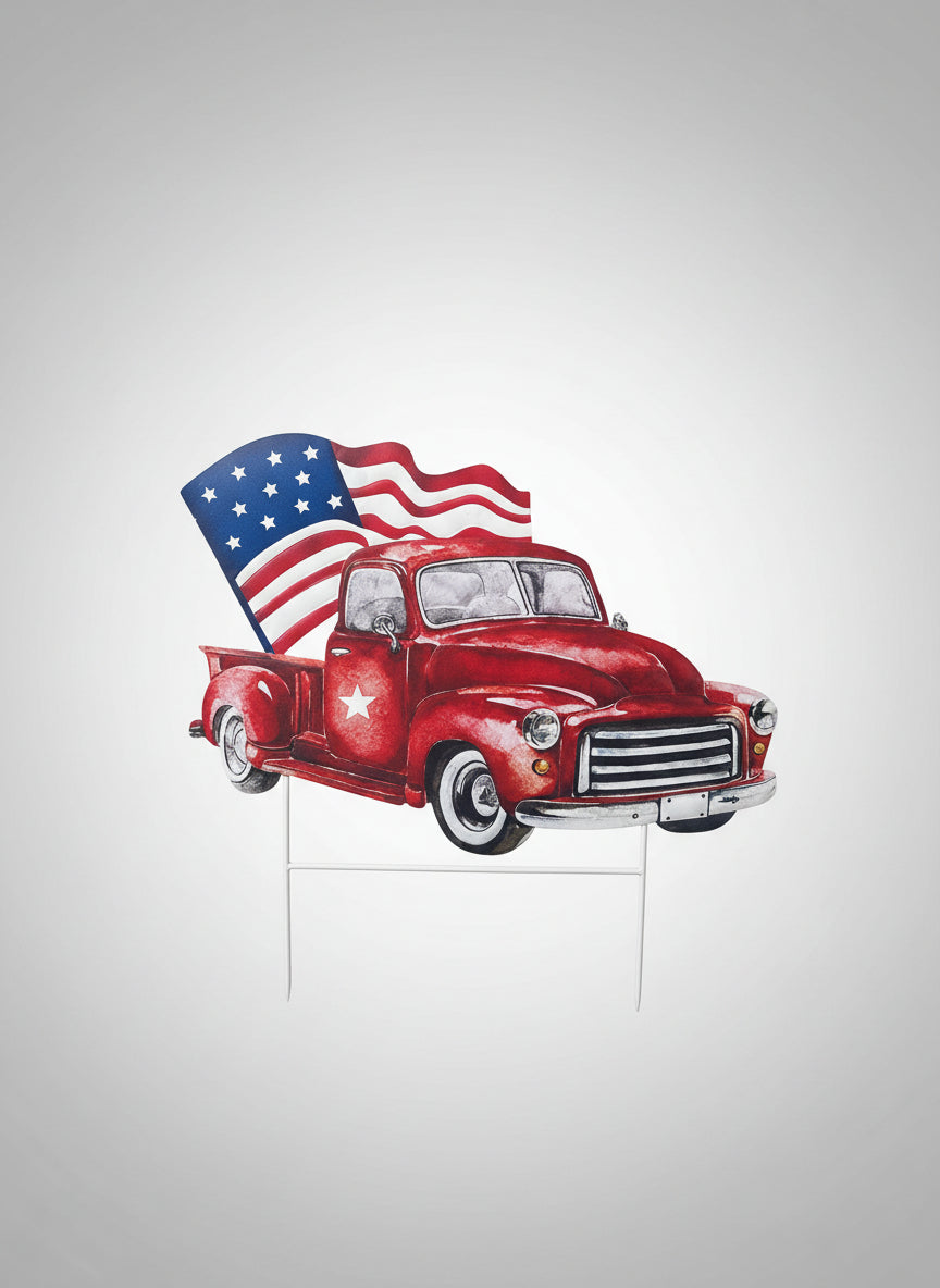 Metal Antique USA Truck Yard Art