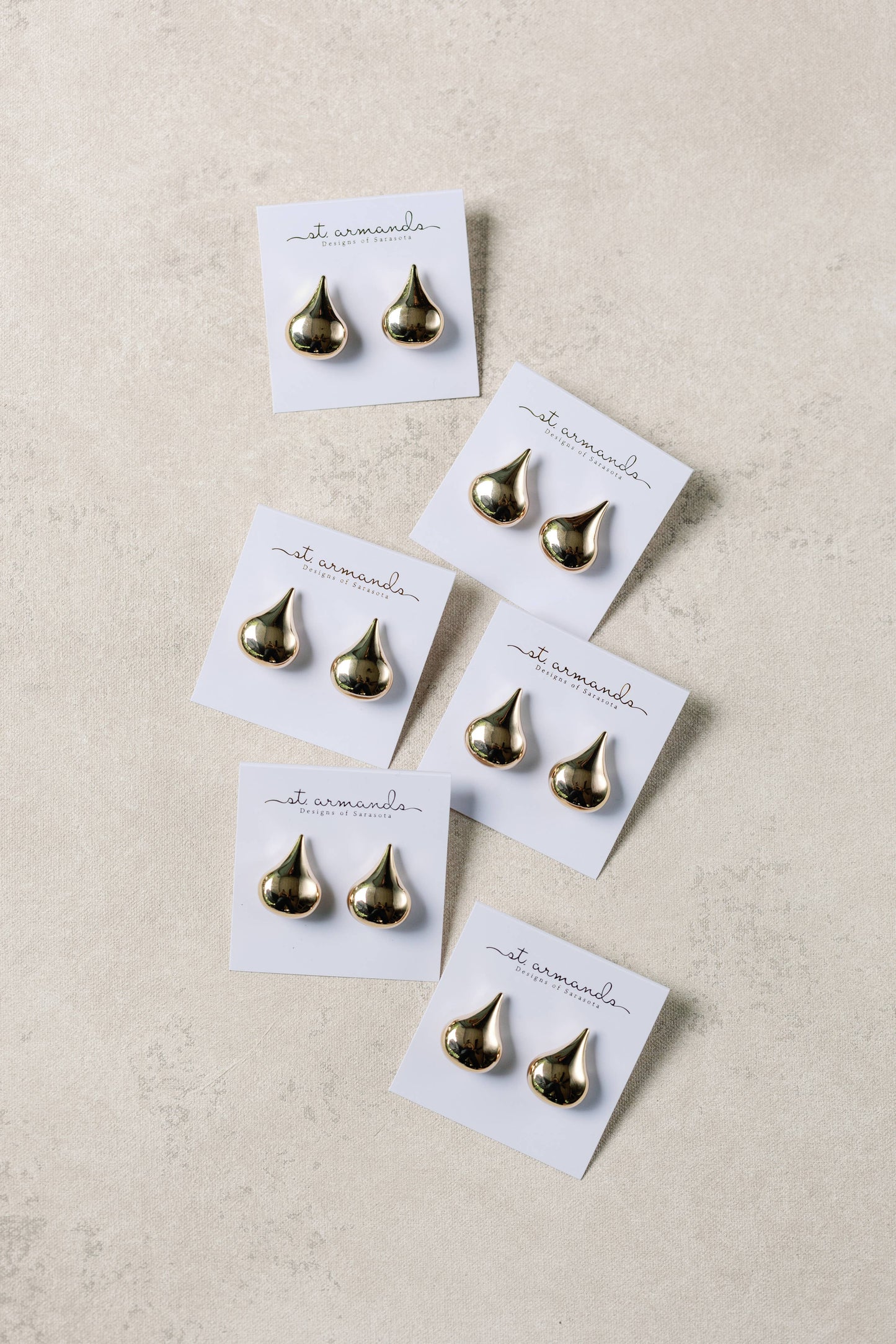 1 Inch Gold Teardrop Statement Stud
