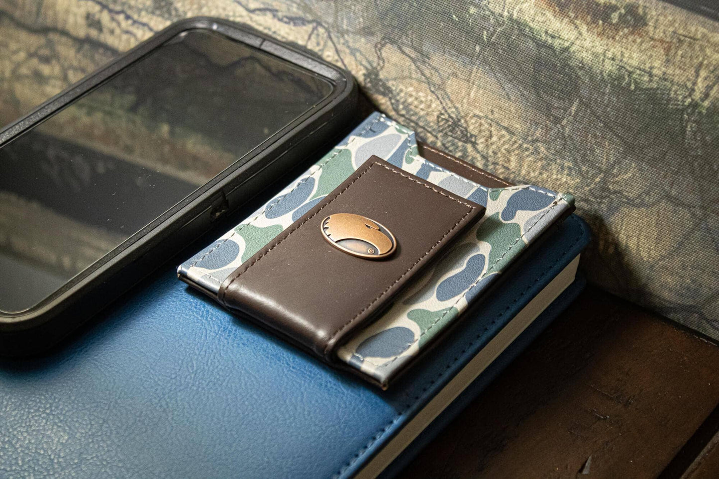Georgia Southern Eagles Magnetic Old School Camo Wallet.