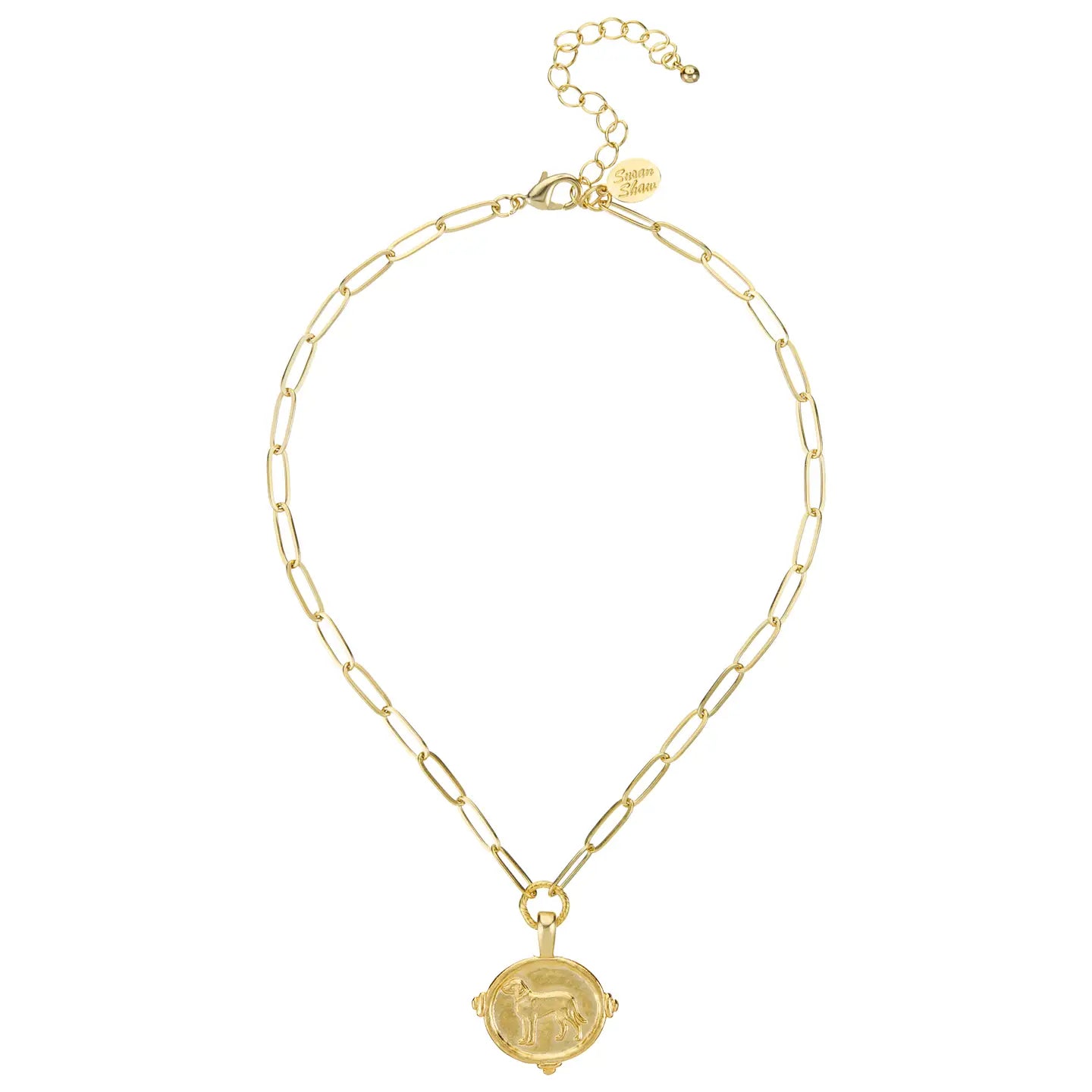 Susan Shaw Labrador Pendant on Paperclip Chain Necklace