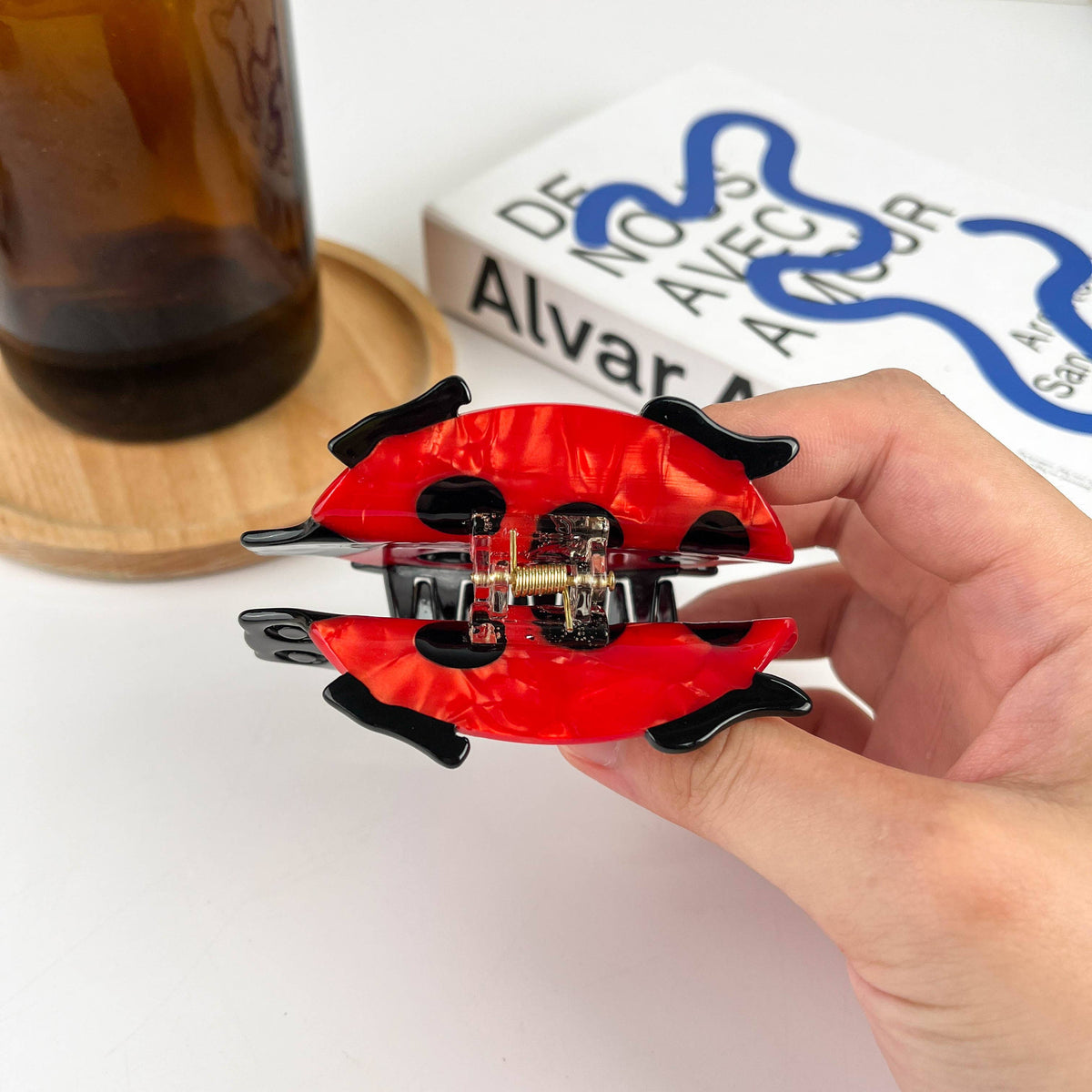 Cartoon Ladybug Hair Clip, Summer Claw Clips