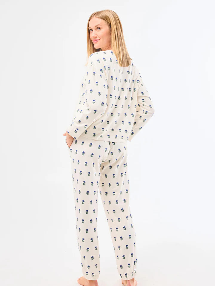 Sophie Jogger Pants Set Floral Foulard Navy