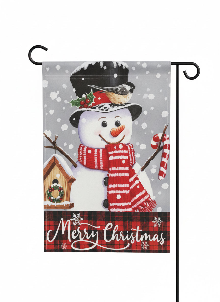 Christmas Snowman Flag on Pole