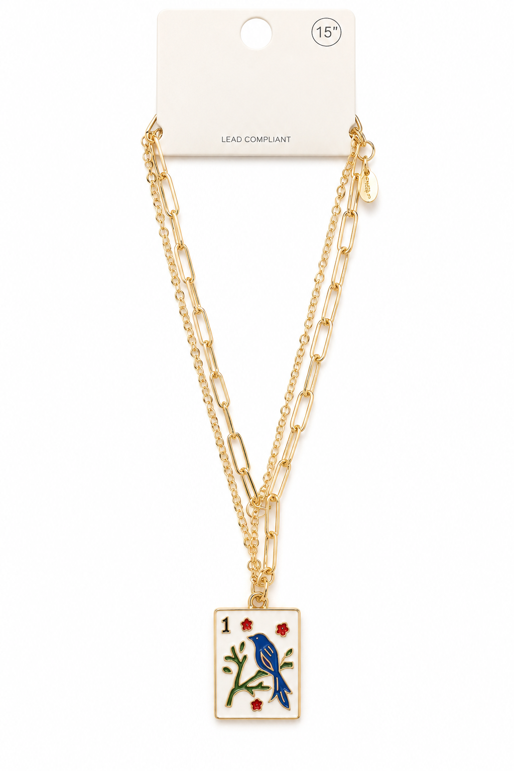 Layered Mahjong Pendant necklace