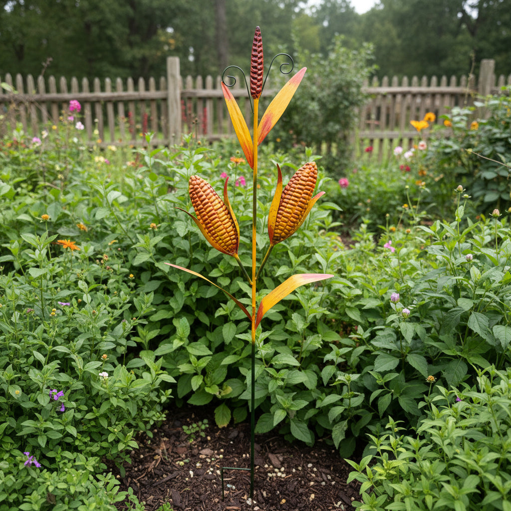Harvest Corn 2-Piece Metal Garden Stake Set