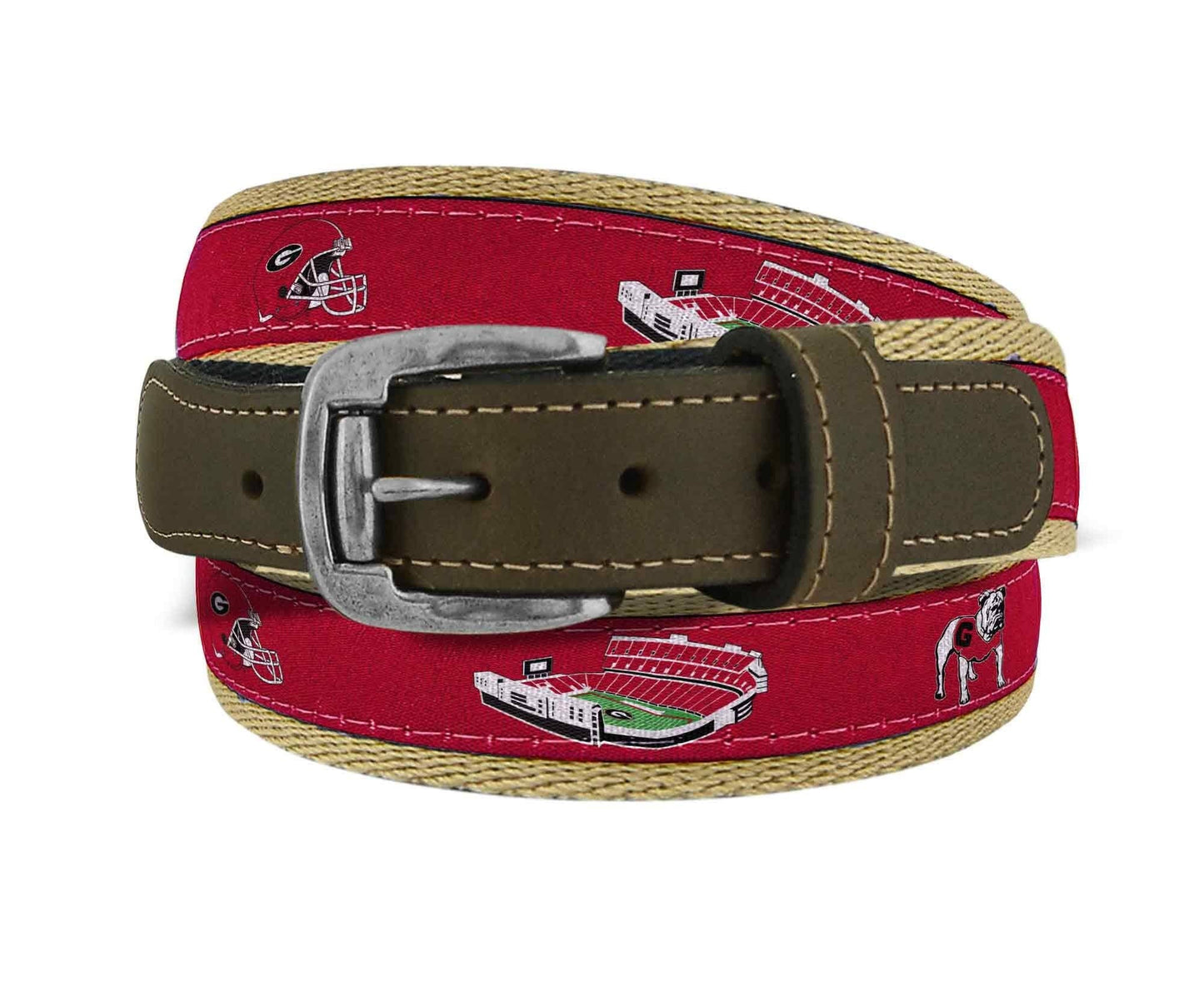 Georgia Bulldogs Stadium Collection Woven Ribbon Belt.