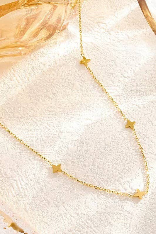 TITANIUM STEEL NON-TARNISH MINI CROSS NECKLACE
