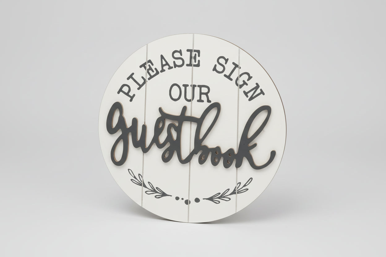 12" Sign Guest Book Sign